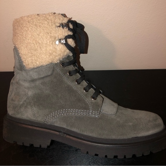 Moncler Authentic Gray Suede Patty Military Ankle Boots,Size-38 - Picture 15 of 16